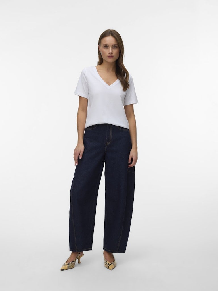 VMPAULINA SS V-NECK T-SHIRT JRS NOOS