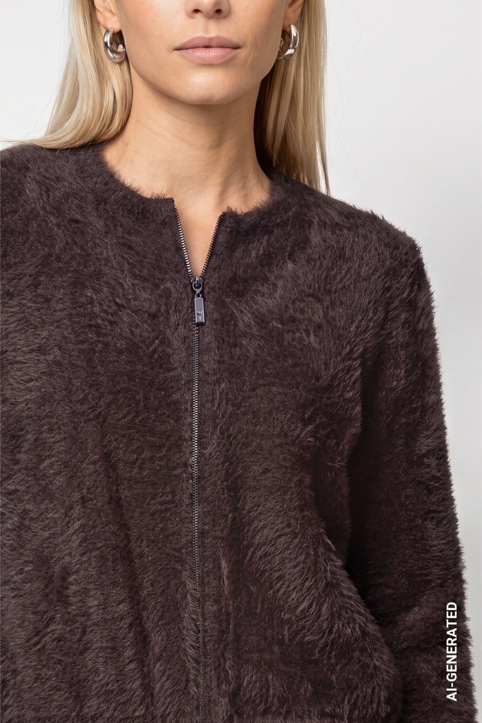 Strickjacke mit flauschiger Haptik