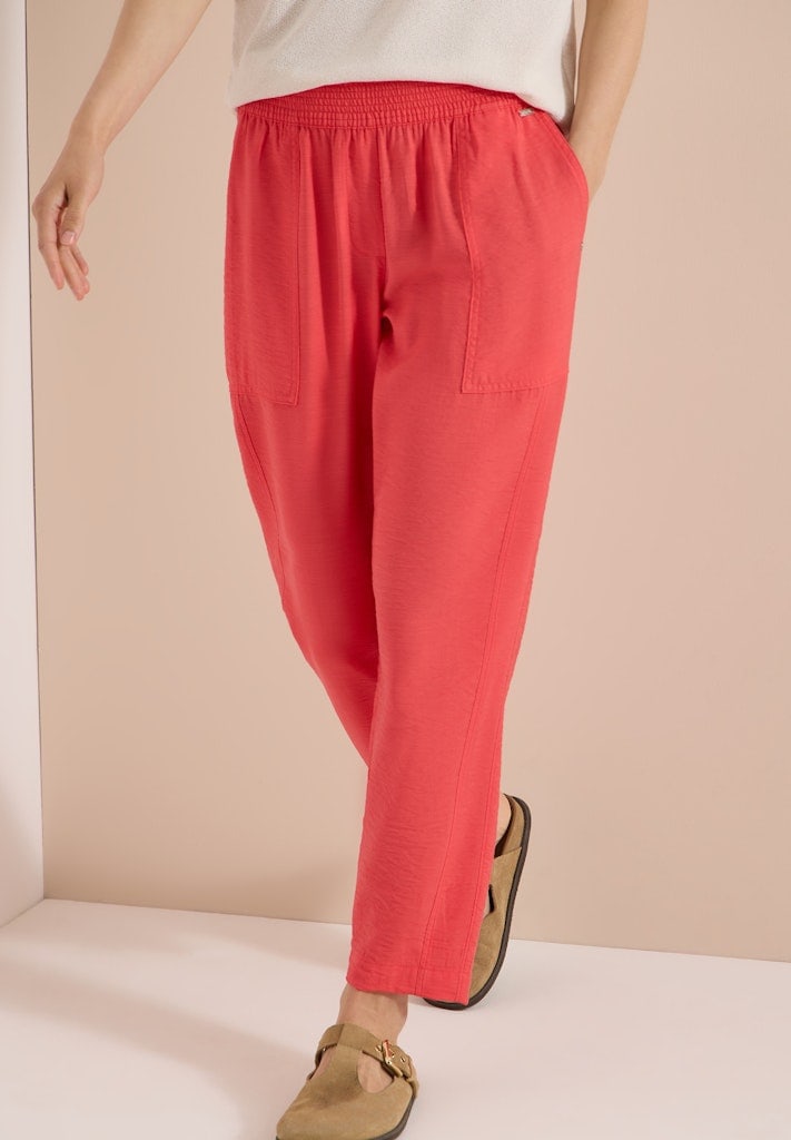 Mid Waist Slim Leg Hose im Loose Fit