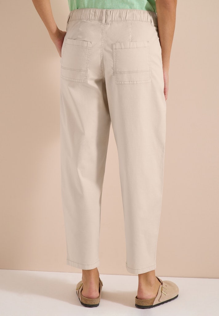 Mid Waist Barrel Leg Hose im Casual Fit