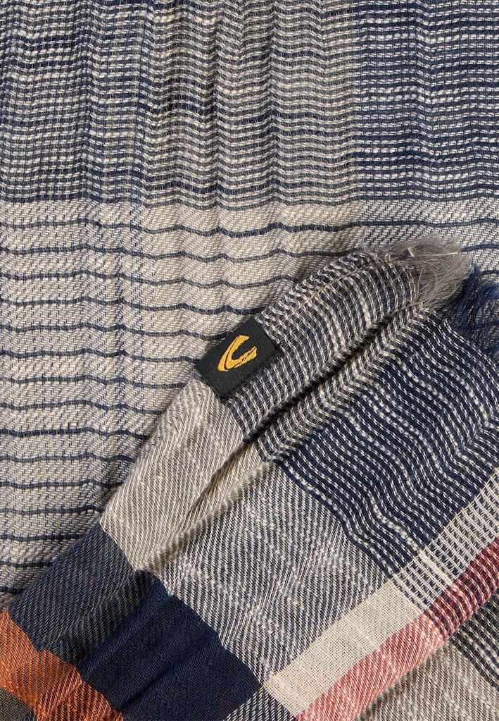 Multicolour Webschal aus Baumwoll-Twill