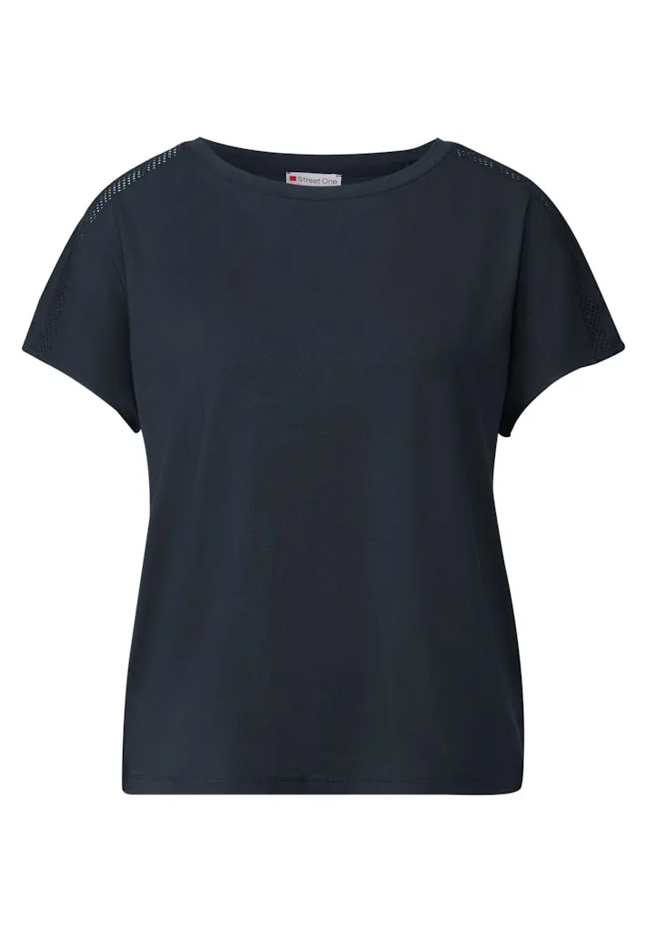 Jersey-Shirt mit Mesh-Detail