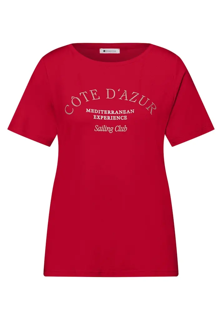 T-Shirt mit Rundhals und Wording