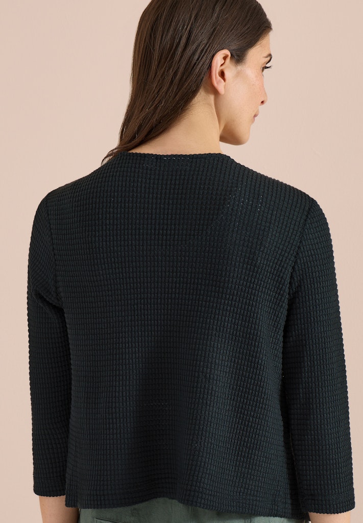 Offene 3/4-Arm Jacke im Ajour-Look