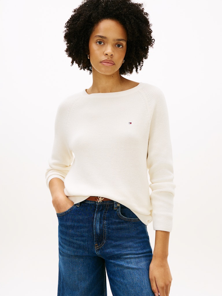Fine Knit Boat Neck Jumper