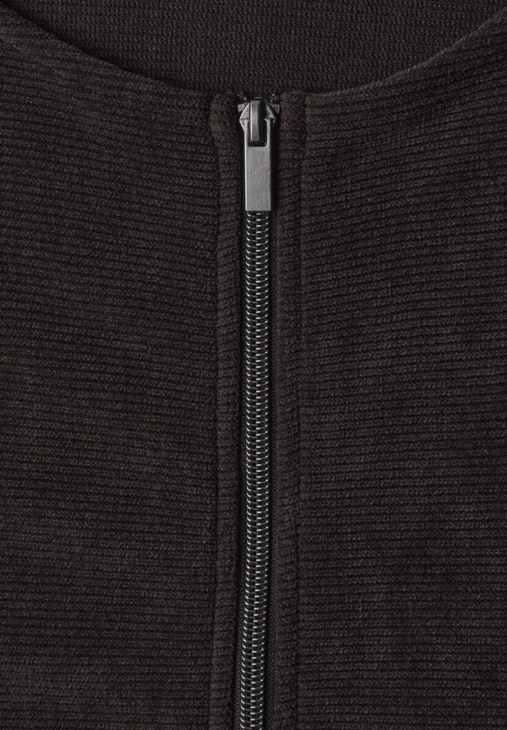 Jacke mit Rundhals in Cord-Optik