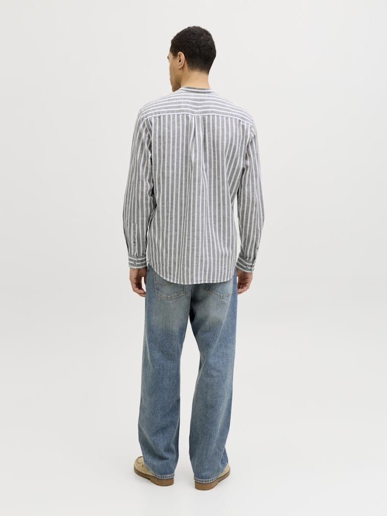 JJESUMMER LINEN BLEND BAND SHIRT L/S SN