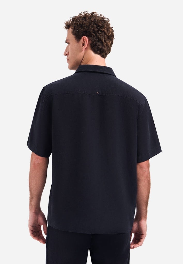 Shirt Short Sleeve With Linen, Garment Dyed