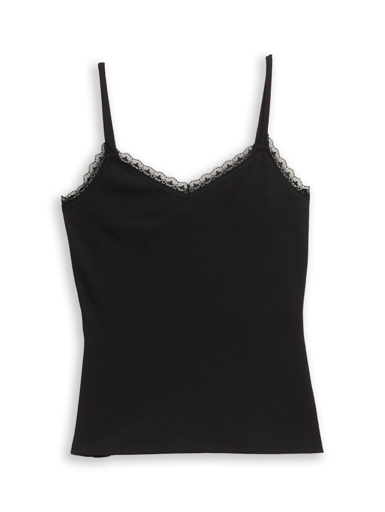 Slim Fit Top mit Spitze