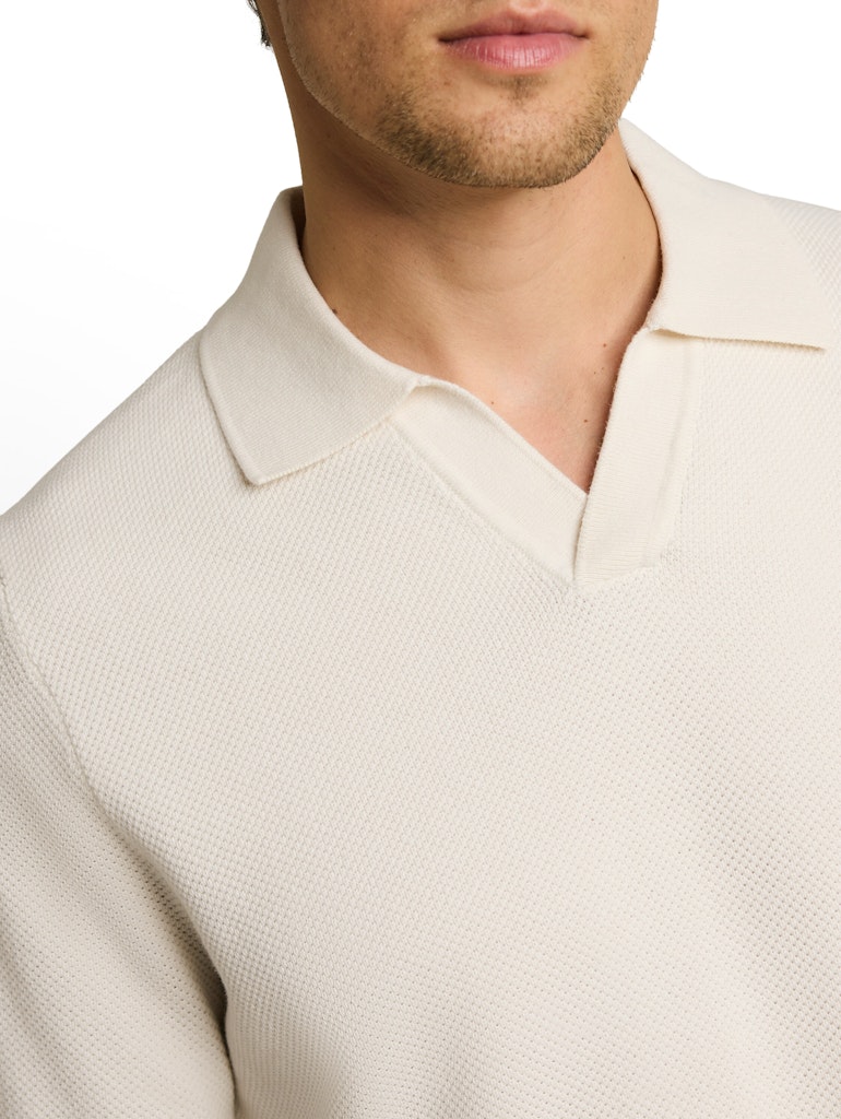 Piqué Strick-Poloshirt aus Baumwolle