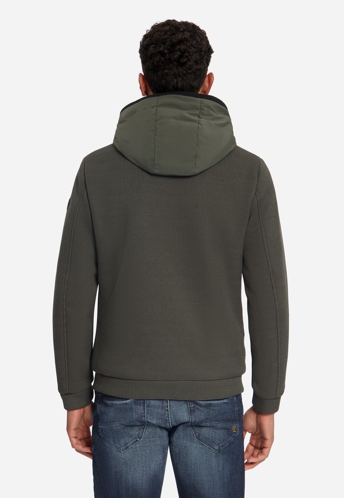 Jacket Short Fit Sealed Hooded Knitted Mix