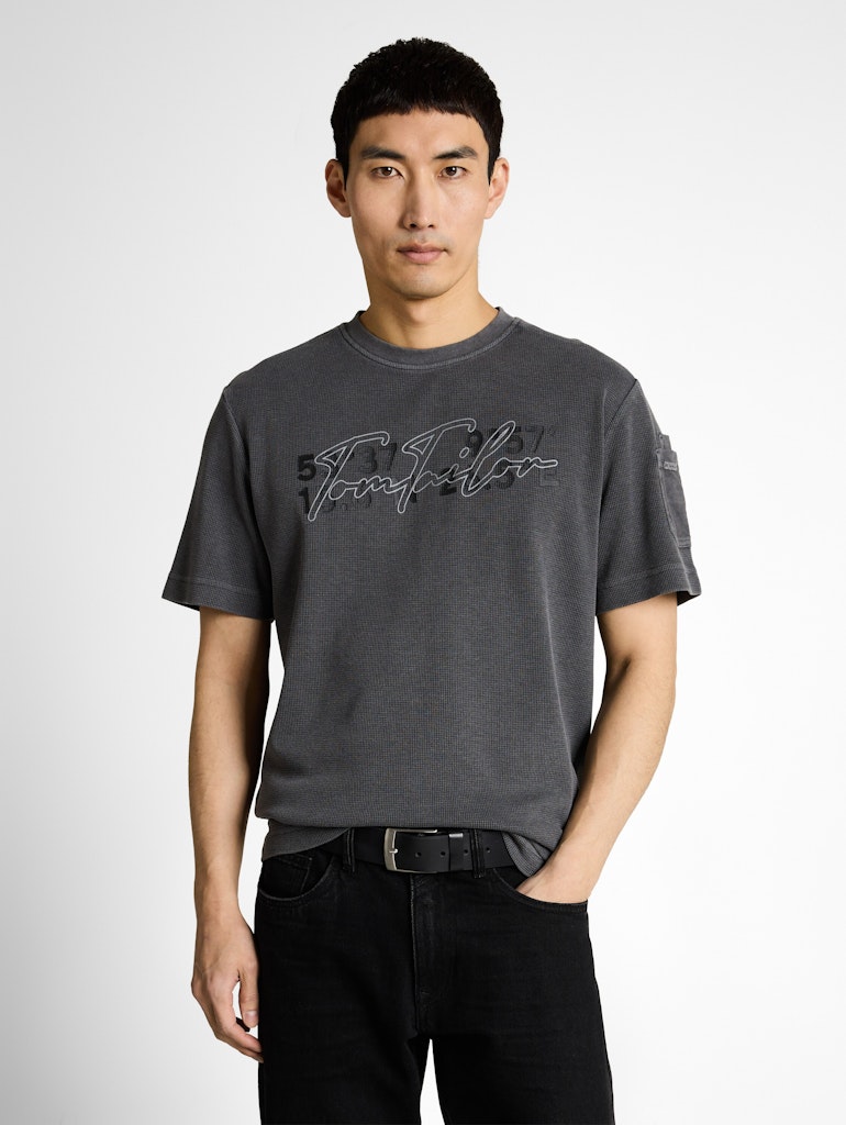 T-Shirt mit Waffelstruktur