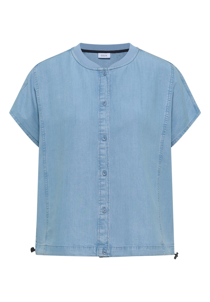 Lyocell-Bluse in Blouson-Optik