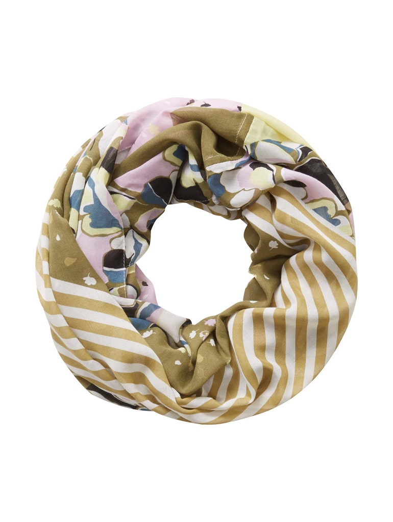 loop scarf with print mix