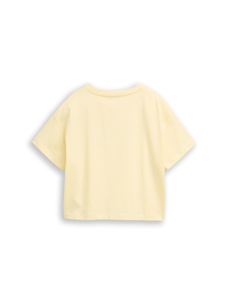 Cropped T-Shirt mit Glitzer-Print