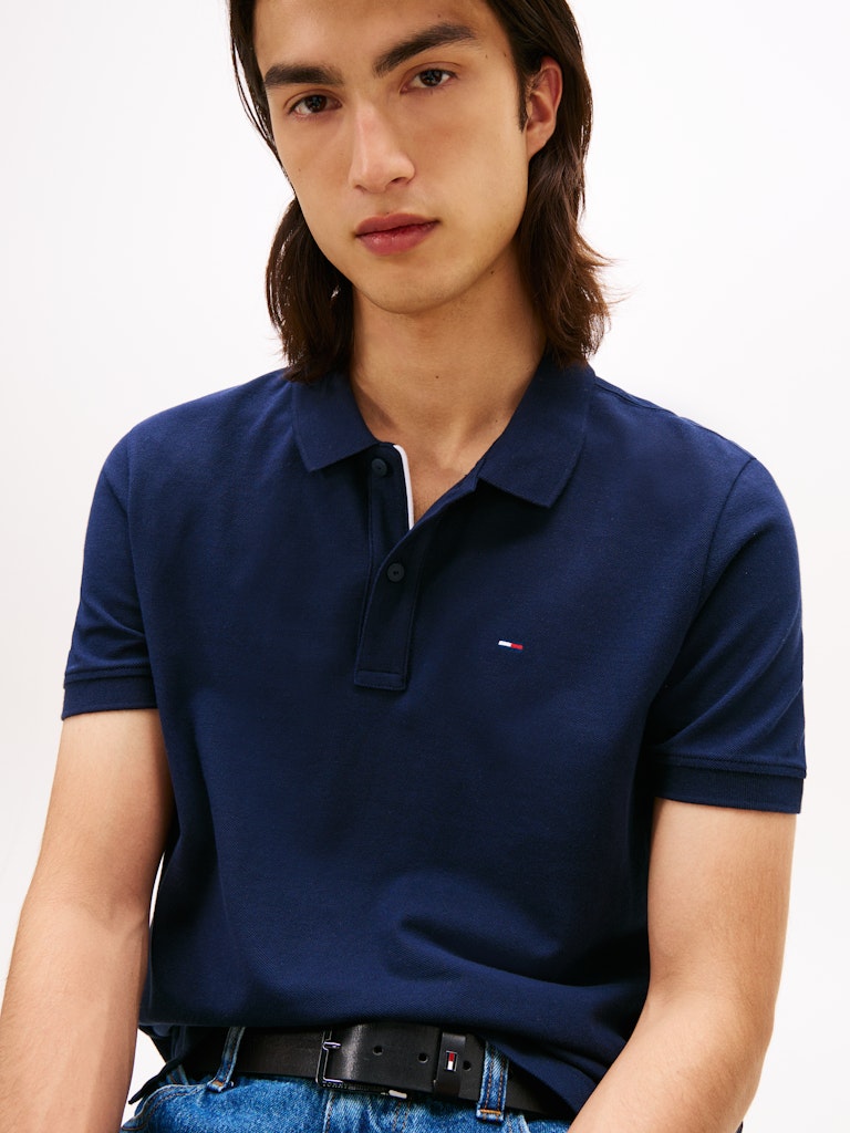 Tommy Flag Slim Fit Pique Polo Shirt