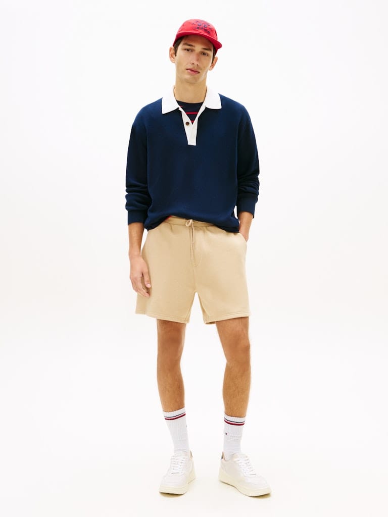 Tommy Flag Embroidery Sweat Shorts