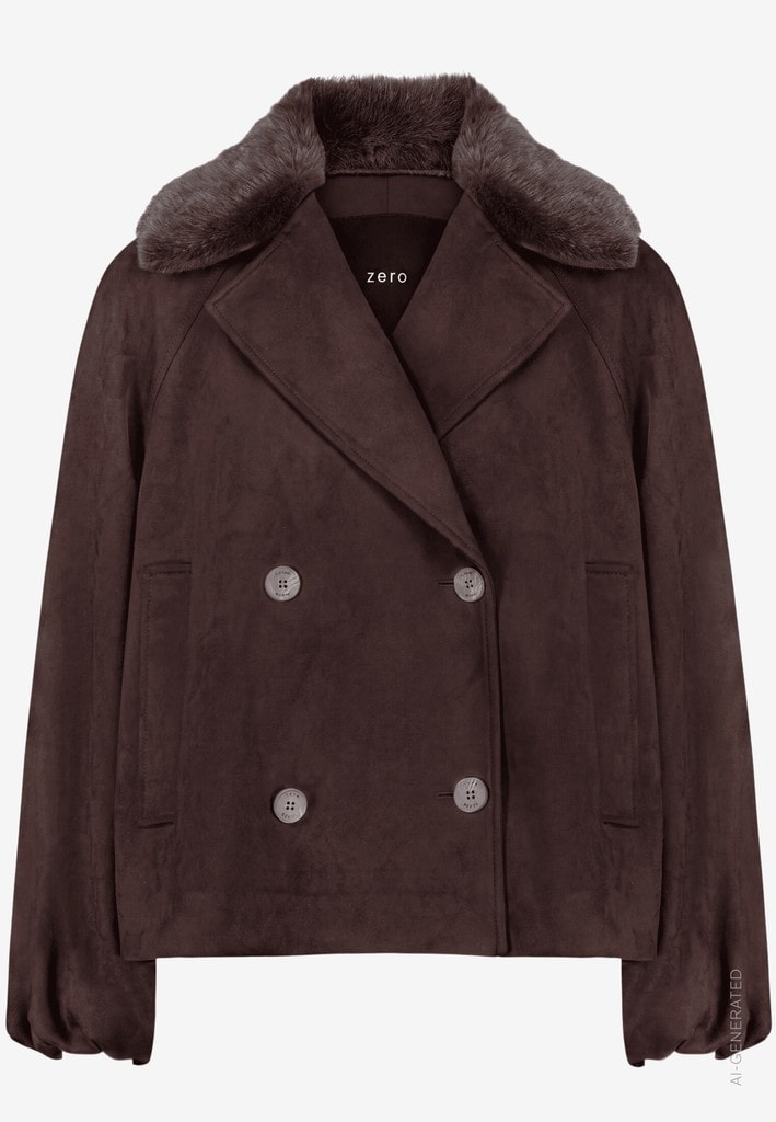 Jacke in Velourslederoptik