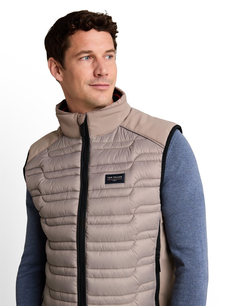 Hybrid Steppweste mit Stehkragen