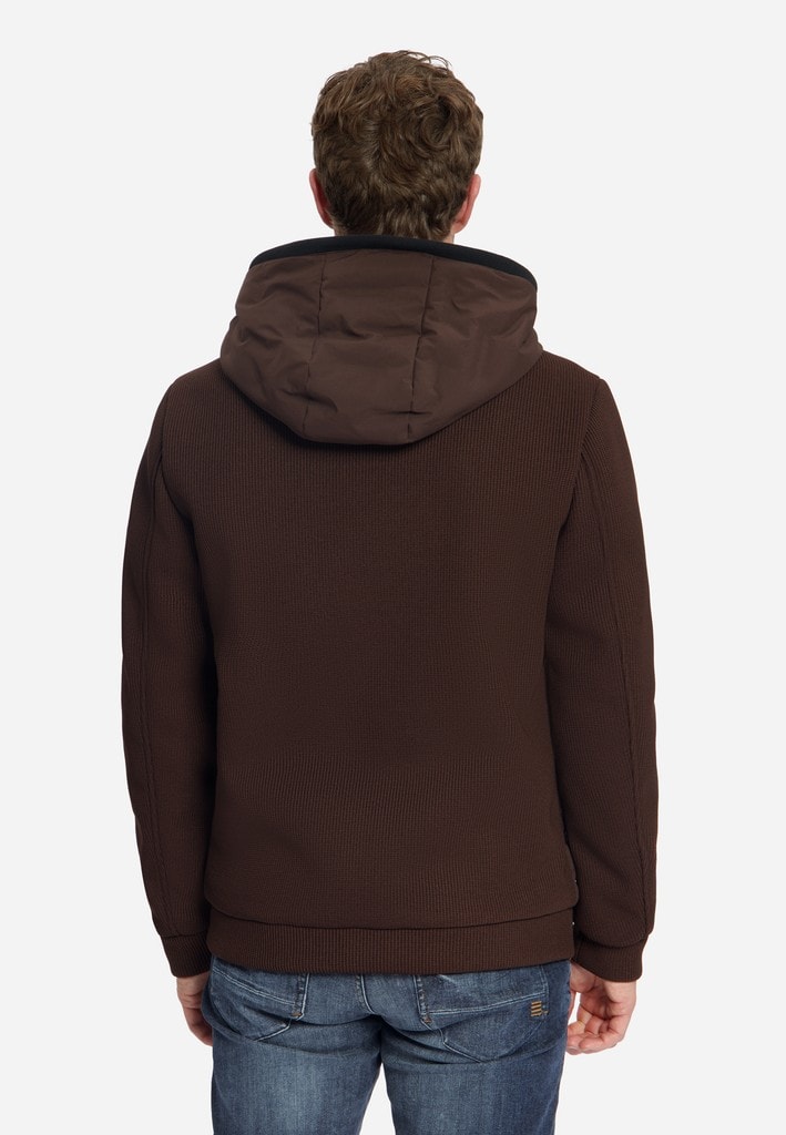 Jacket Short Fit Sealed Hooded Knitted Mix