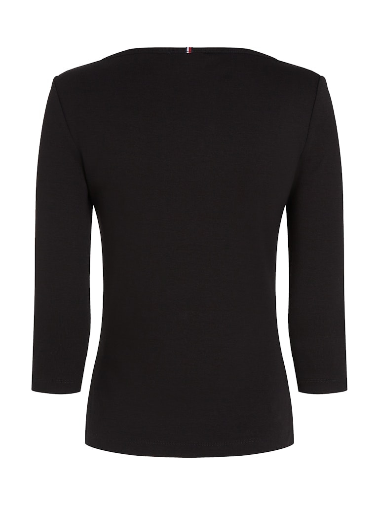 Slim Three-Quarter Sleeve Boat Neck T-Shirt