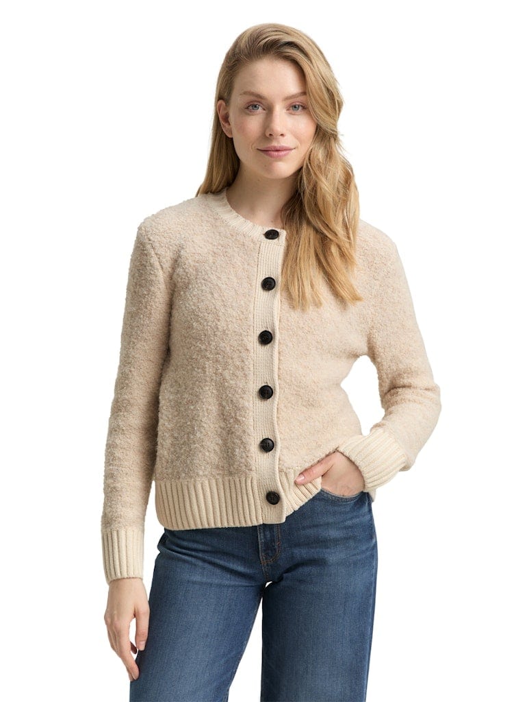 Bouclé Cardigan mit Wollanteil