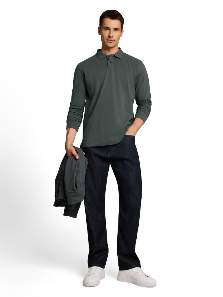 Langarm Piqué Poloshirt