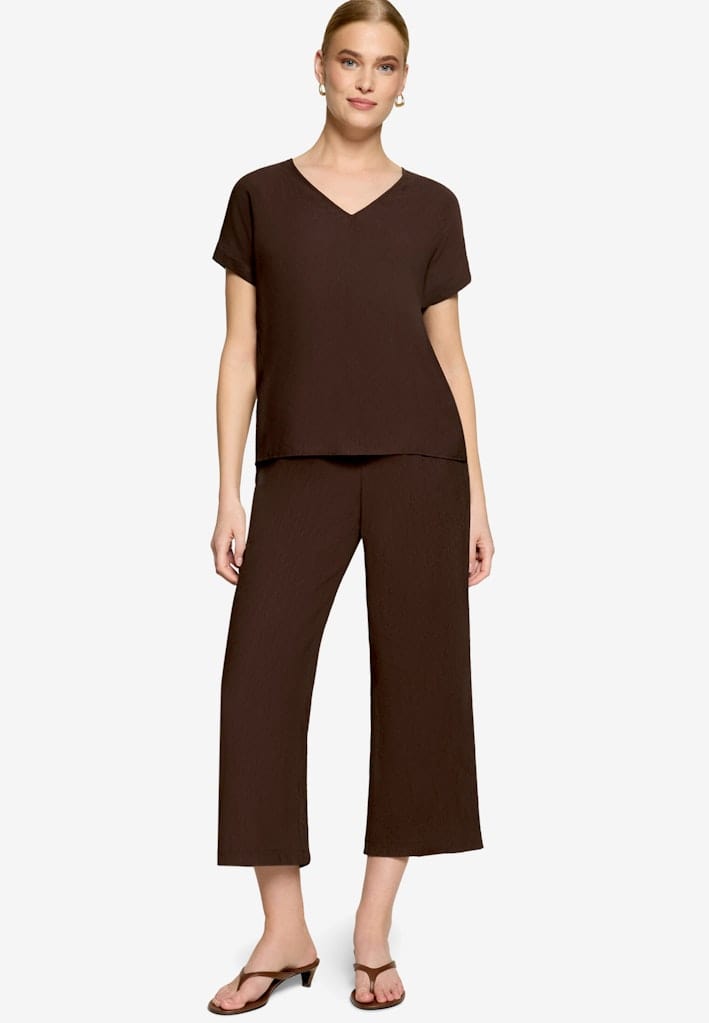 Bluse mit V-Ausschnitt und Bindedetail