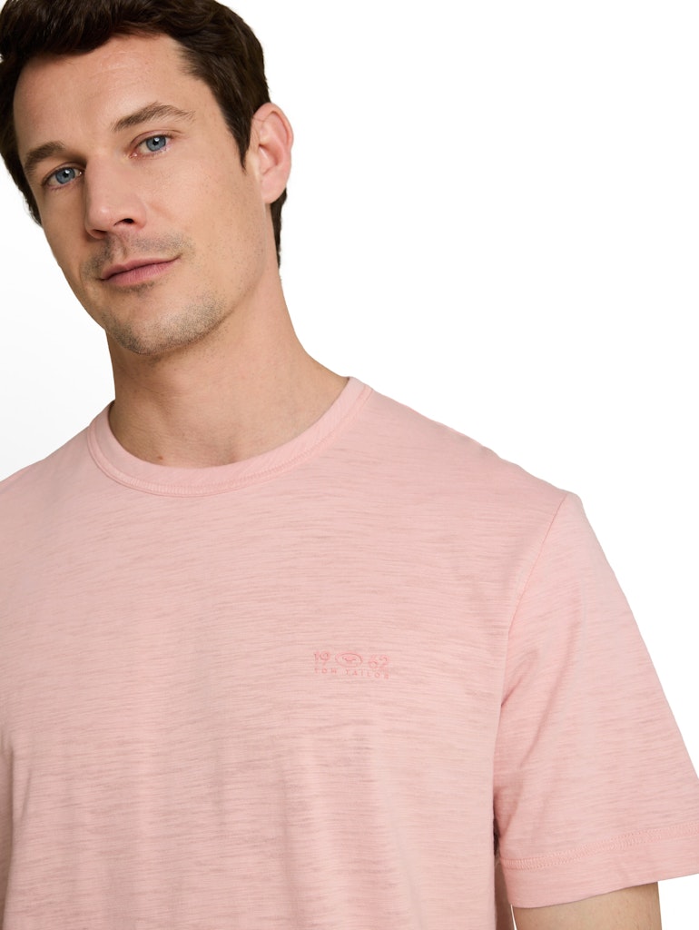 T-Shirt in Melange-Optik