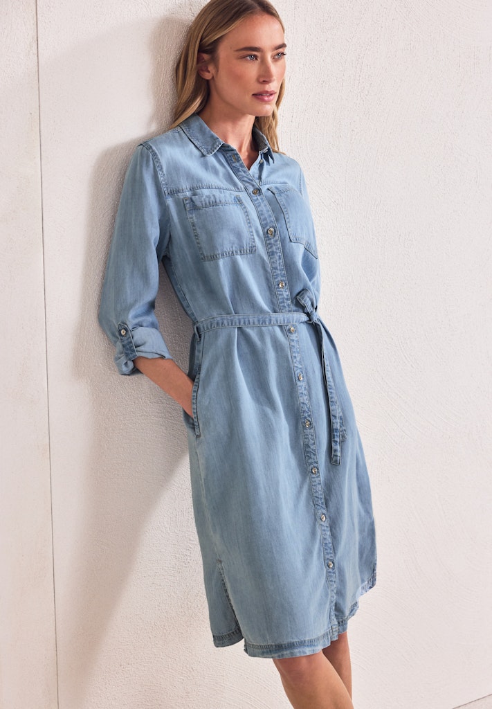 Knielanges Kleid im Washed-Look