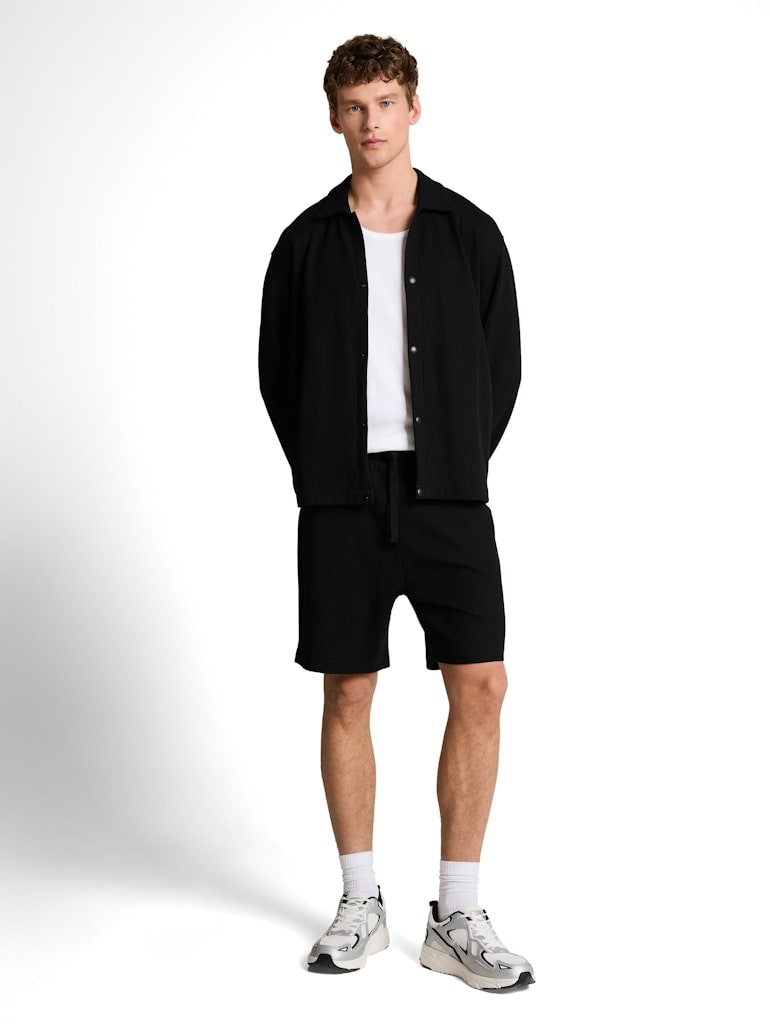 Relaxed Fit Overshirt mit Waffelstruktur