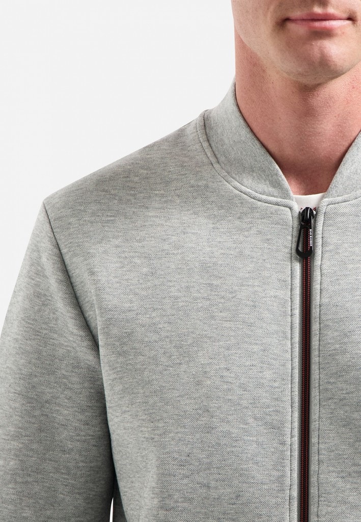 Sweater Full Zipper Pique Bomber