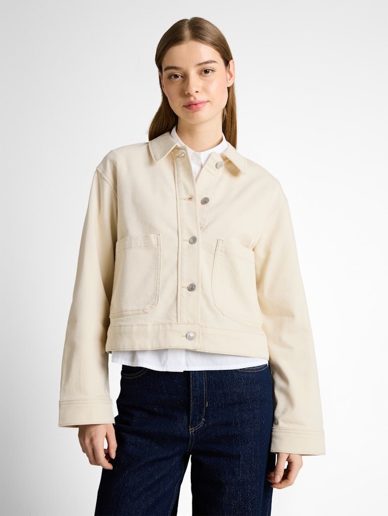 Jeansjacke mit aufgesetzten Taschen