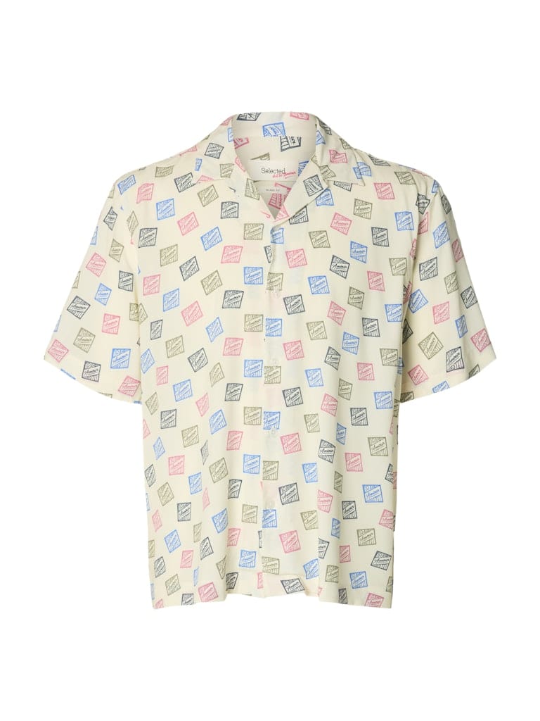 SLHRLXHOTEL AMOUR STAMPS AOP SS SHIRT