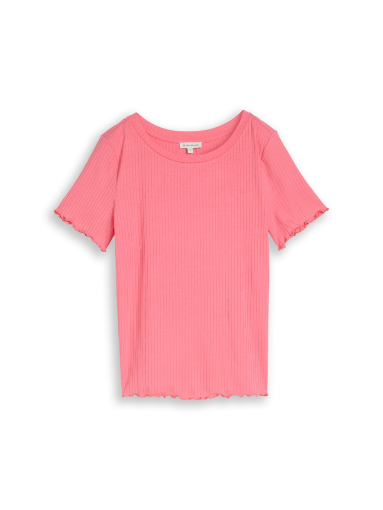 T-Shirt mit Rippstruktur