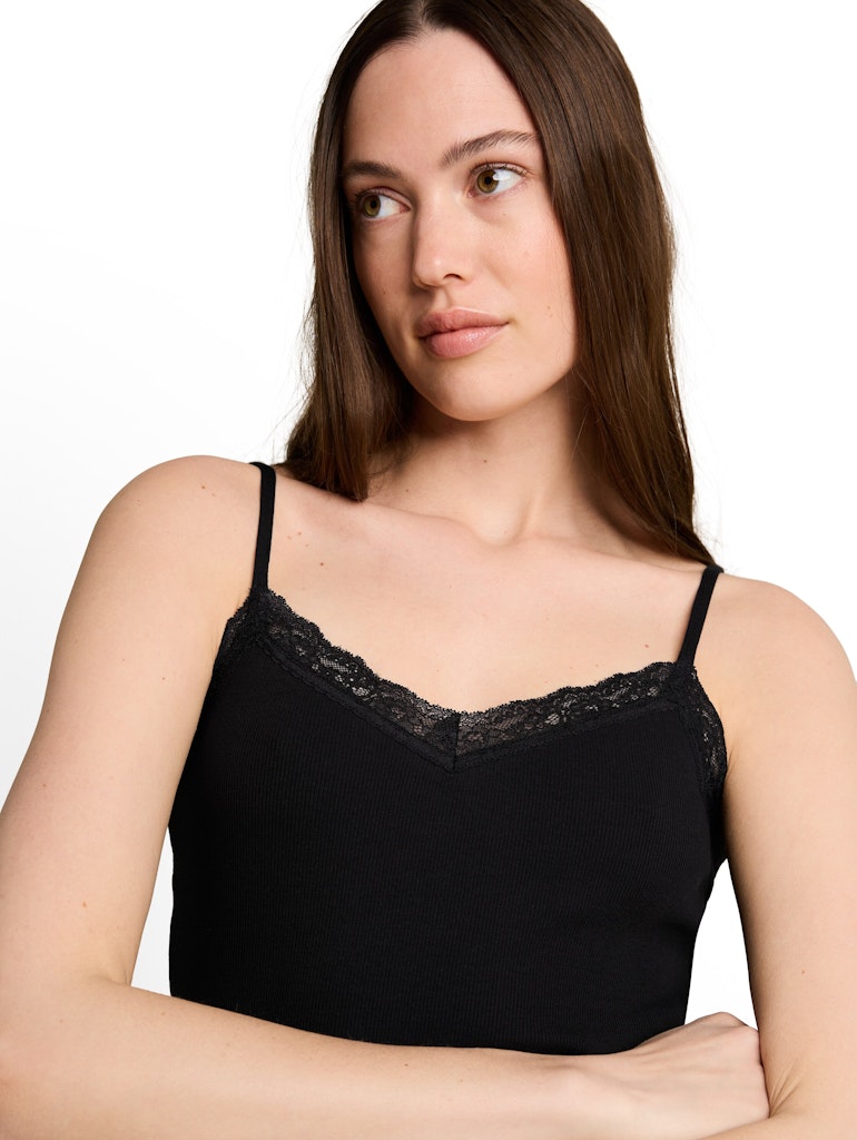 Slim Fit Top mit Spitze