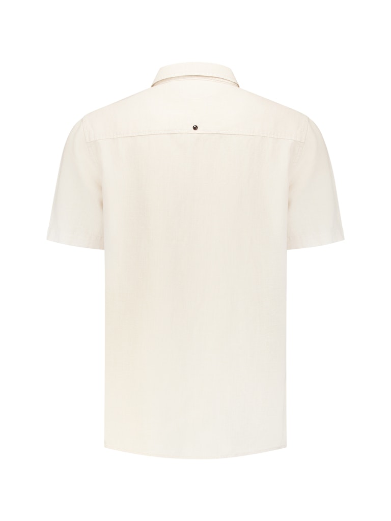 Shirt Short Sleeve With Linen, Garment Dyed