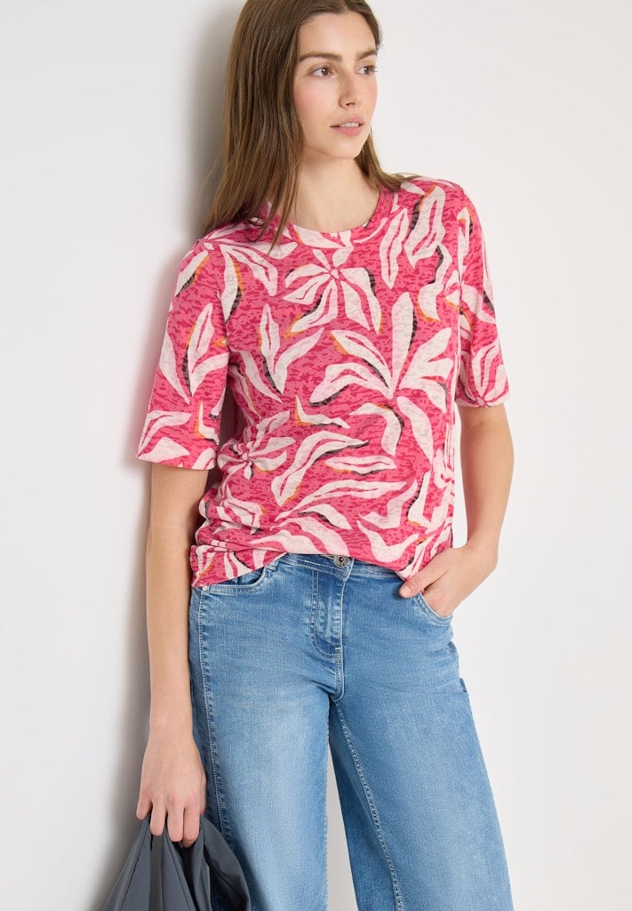 Kurzarm T-Shirt im Ausbrenner-Look