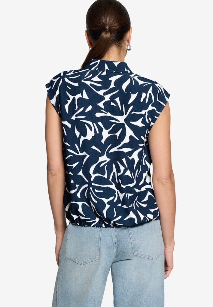 Hemdbluse kurzarm mit Blumen
