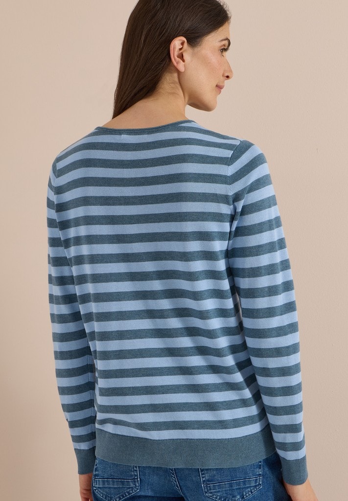 Pullover mit Rundhals und Streifen