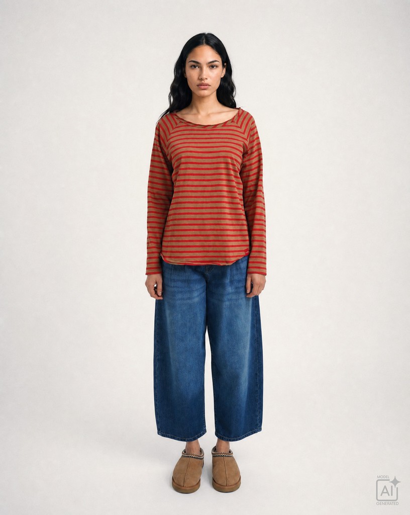 Regular Basic Sweat Raglan Striped