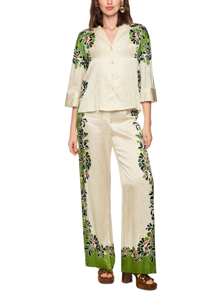 Bluse mit Leo-Hibiskus-Print