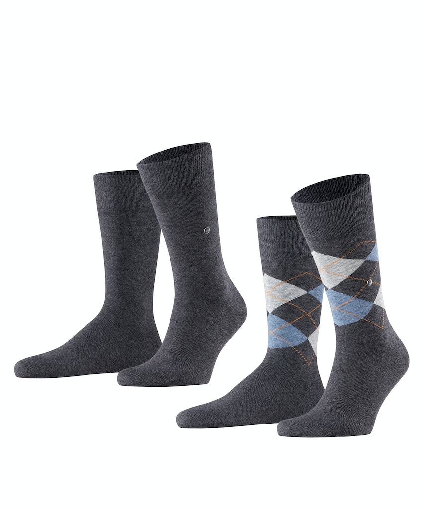 Burlington Everyday Argyle Mix 2-Pack Herren Socken