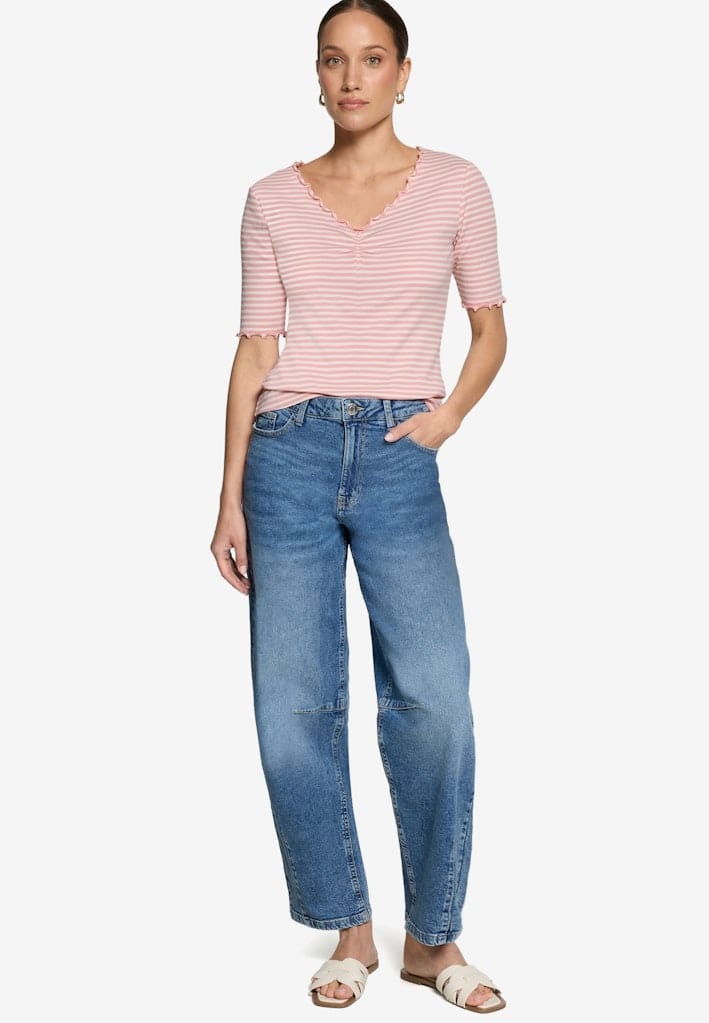Shirt gestreift mit Raffung