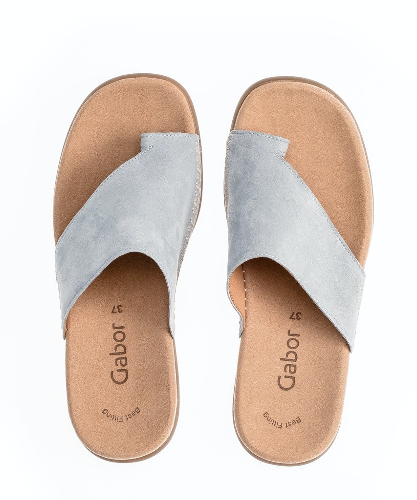 Zehentrenner Rauleder blau