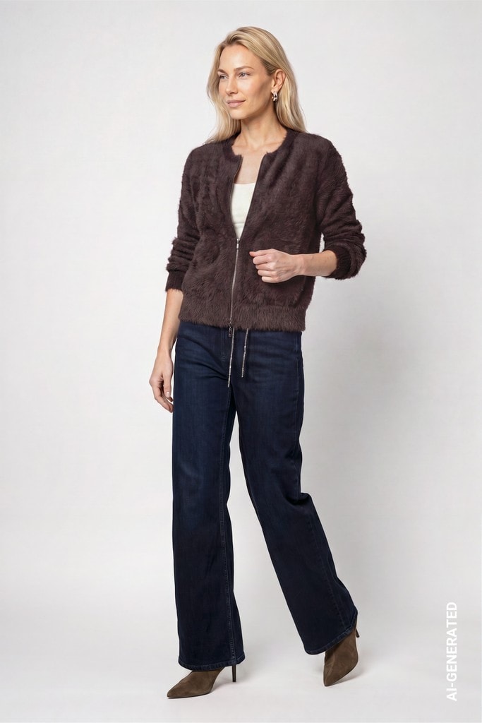 Strickjacke mit flauschiger Haptik