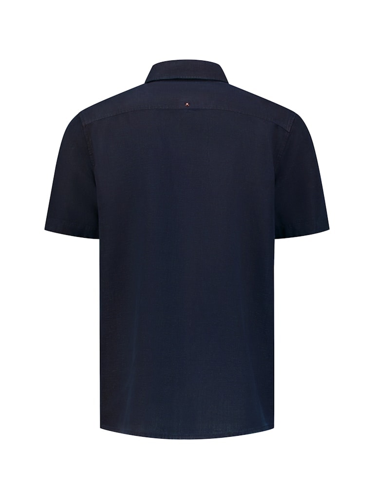 Shirt Short Sleeve With Linen, Garment Dyed
