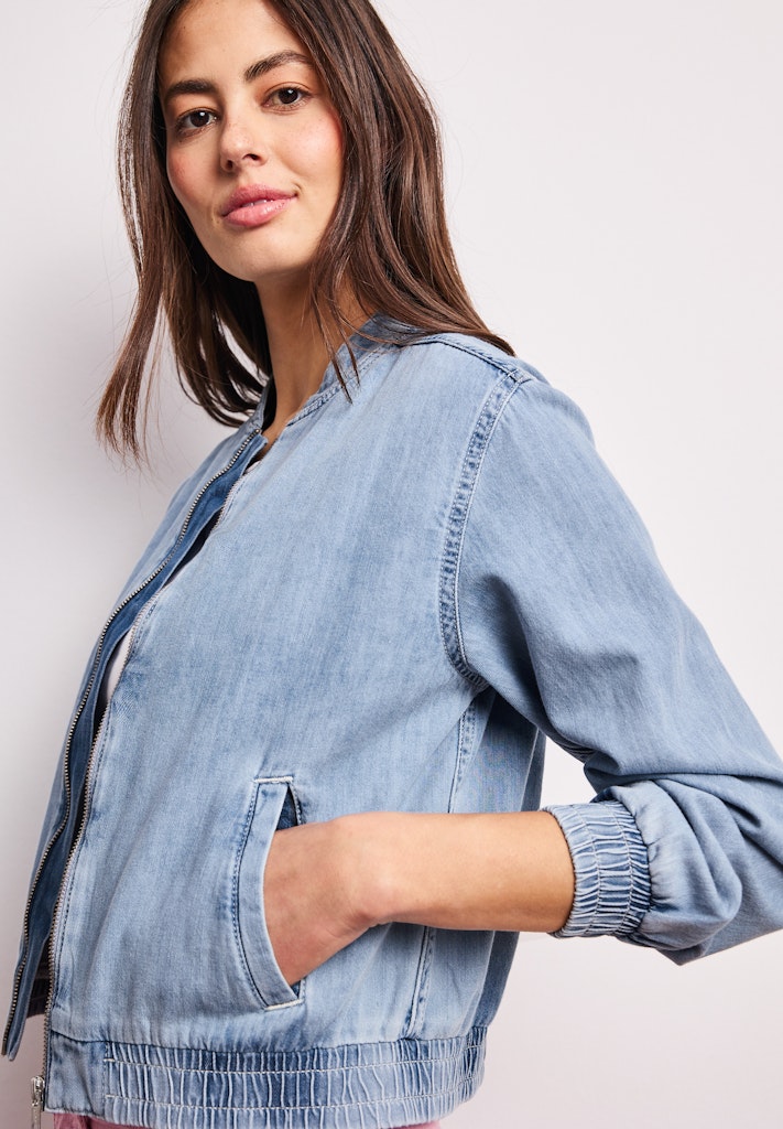 Blouson im Denim-Look mit Taschen