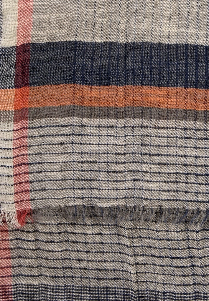 Multicolour Webschal aus Baumwoll-Twill