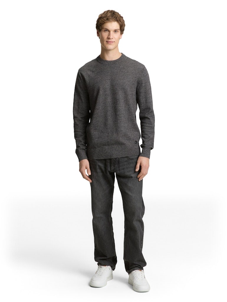 Basic Strickpullover aus Baumwolle